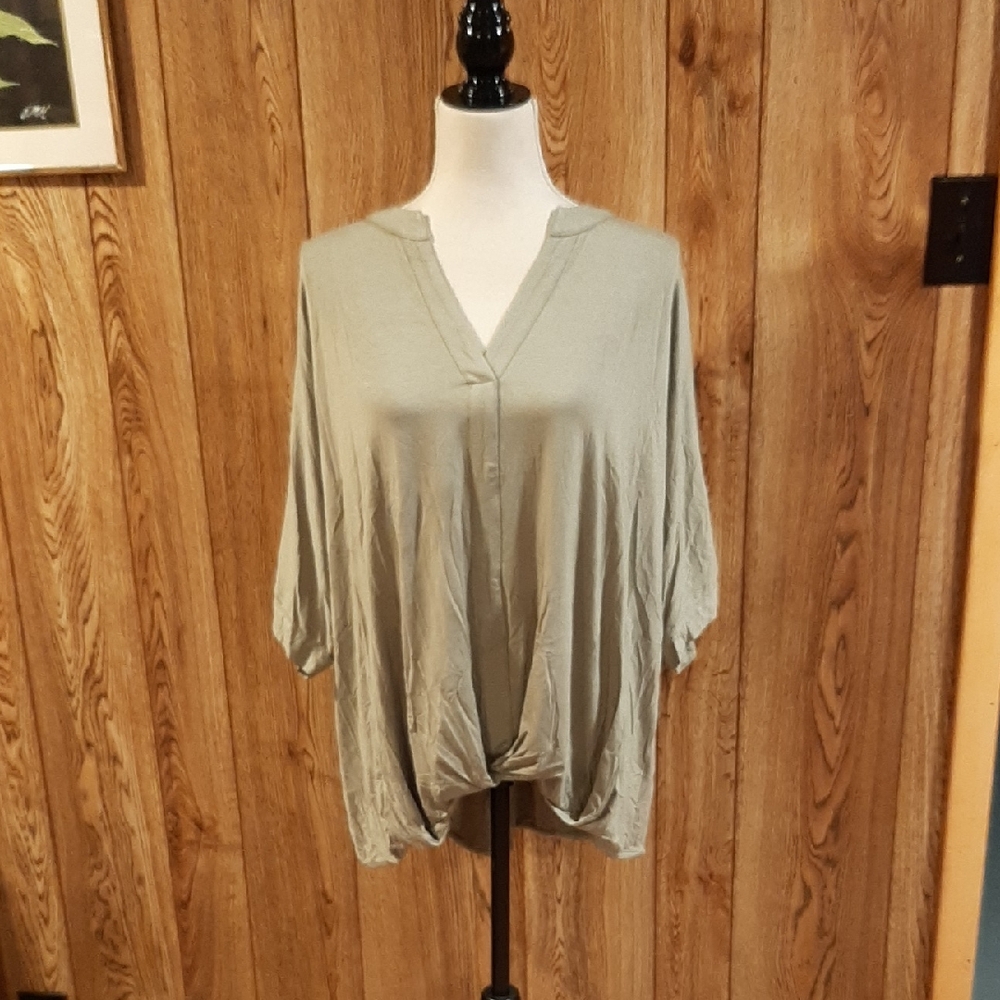 🥀🍋NWT Mittoshop Green Short-Sleeve Front-Knot Top (Small)🥀